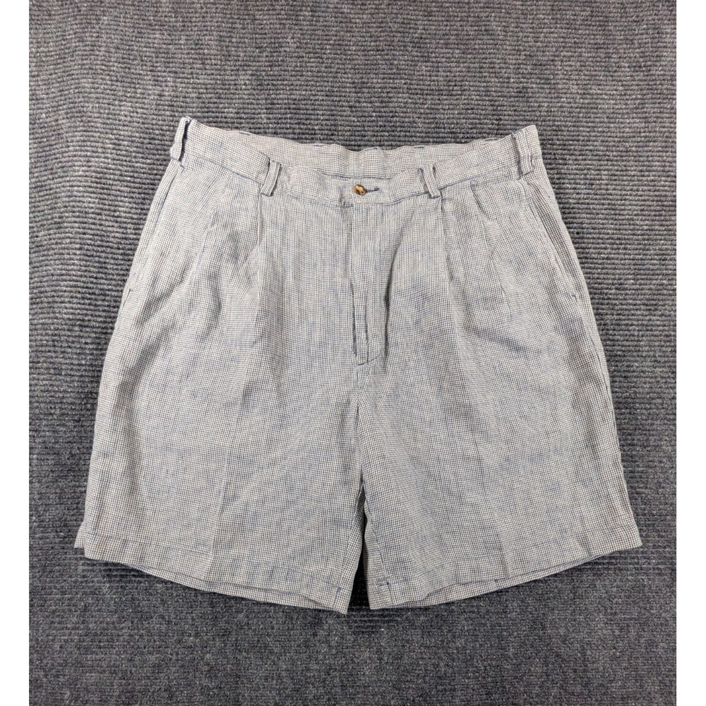 Jos.A.Bank Chino Short Mens 38 Gray High Rise Houndstooth Golf Trail Athleisure